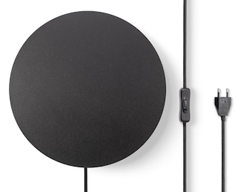 Black Plug in wall sconce Modern wall lighting for bedroom Minimalistic round bedsides light Farmhouse handing wall night light