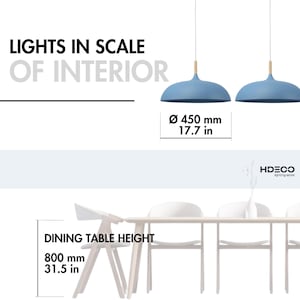 Lámpara nórdica escandinava en blanco y negro, fabricada en metal y madera, lámpara colgante danesa, lámpara de techo moderna, lámpara sueca. imagen 3