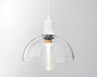 Ambient clear glass lampshade lighting, vintage style pendant lamp, ceiling light fixture