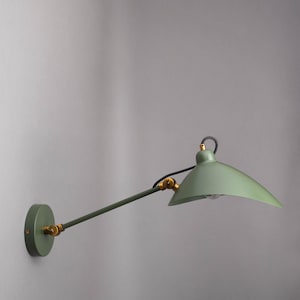 Verstelbare olijfkleurige wandkandelaar, 180 graden lichtpunt voor kinderkamer, kinderkamer of woonkamer, plug-in in Scandinavische stijl of bedrade lamp