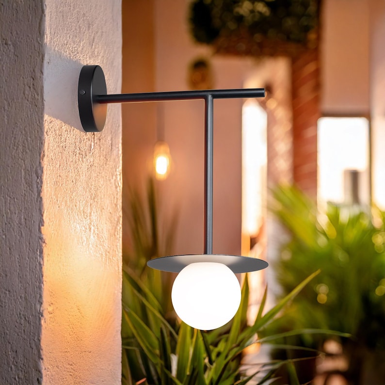 Long wall sconce, patio wall light, outdoor wall lamp, garage sconce, backyard light fixtures, garage wall lamp, barn wall sconce image 1