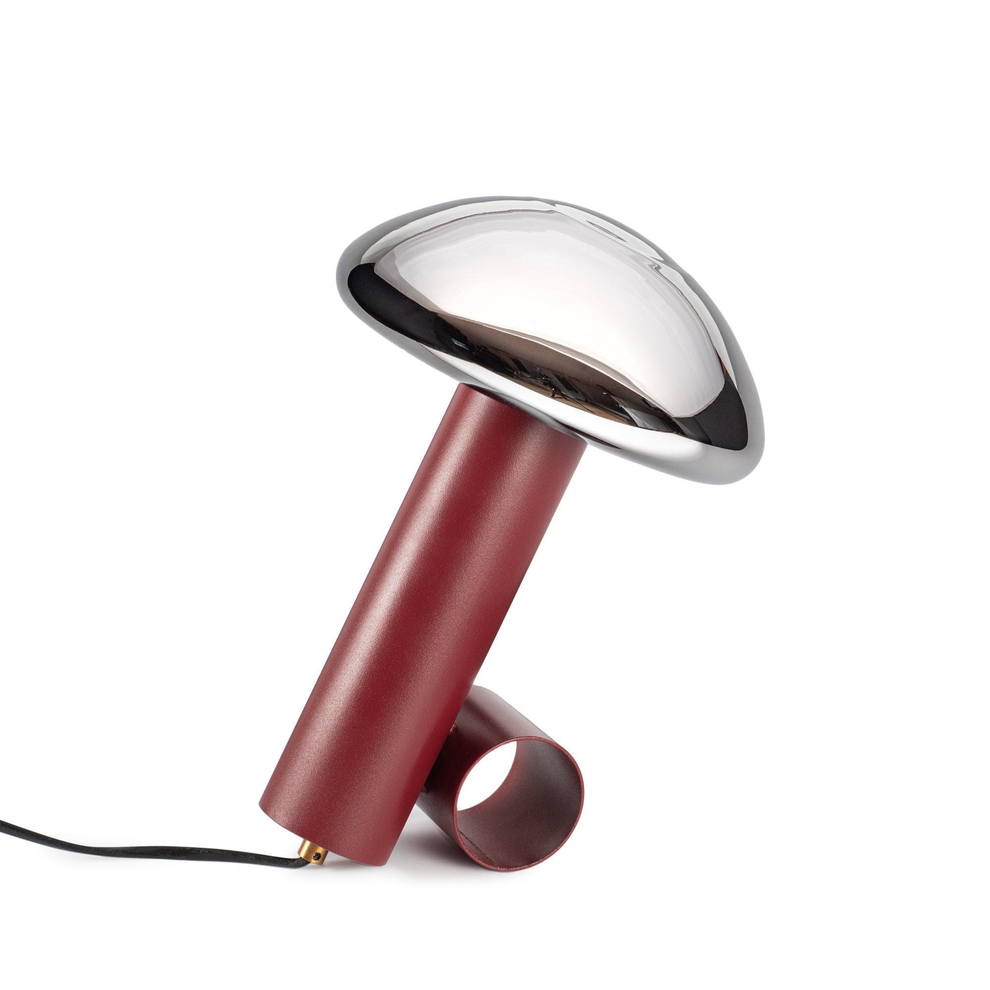 Mushroom desk lamp, red table light, black modern lamp, office desk light, work from home LED table lamp, iron table lamp to living room