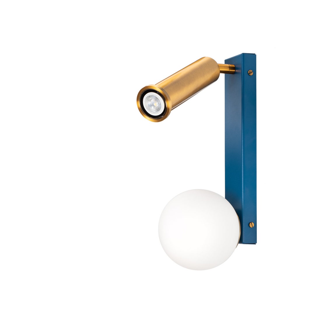 Blue Modern Wall Light/ Bathroom Vanity Light/ Double Light Sconce