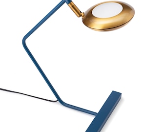 Desk lamp, Blue Adjustable Mid-Century table lamp for bedroom of dining room, 1950s desk lamp, industrial desk lamp, cute desk lamp