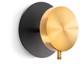Geometrische runde goldene LED-Wandleuchten Leuchte für Spiegel Elegante Wandbeleuchtung für Schlafzimmer Moderne Messing-Nachttischlampe