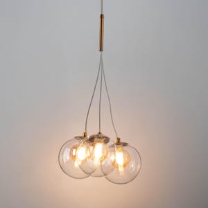 Triple Glass Bubble Pendant Light, Modern Chandelier