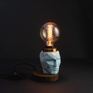 Lámpara de escritorio estilo rostro, Lámpara de mesa, Lámpara de escritorio regulable, Accesorios de escritorio, Estilo minimalista industrial rústico, Lámpara de mesa industrial, Lámpara Edison