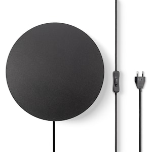 Black Round Plug-in Wall Sconce: Minimalist Bedside Night Light