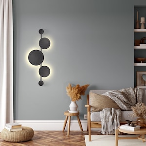 Designer Wall Light Rouns Sconce, 3 Dotts Light Fixture, Plate Wall Lamp, Minimalism Office Decor, Globe Wall Lighting, Modern Home Decor