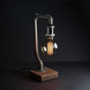Vintage desk lamp pipe light Retro style pipe lamp pipe restoration hardware light Retro metal desk lamp Edison bulb Modern industrial lamp image 16