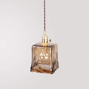 Melting Warped Glass Pendellampe, Retro Mid-Century Hängeleuchte