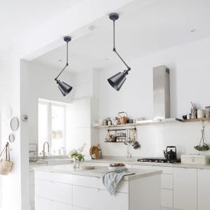 Adjustable Flexible Light Fixture, Industrial Scandinavian Style Swing Arm Pendant Lamp