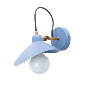 Macaron pink or blue wall sconces for kid's room Swing arm bedside reading wall light bedroom fixture, scandinavian decor stylish wall light