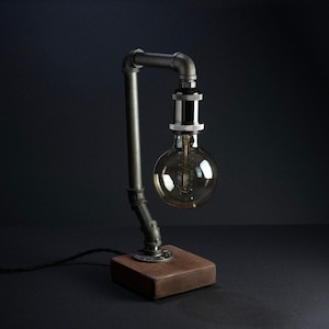 Vintage desk lamp pipe light Retro style pipe lamp pipe restoration hardware light Retro metal desk lamp Edison bulb Modern industrial lamp image 8