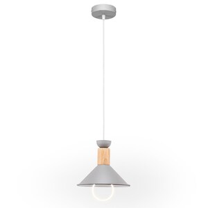 Nordic Pendant Light, Modern Danish Hanging Lamp, Metal & Wood image 6