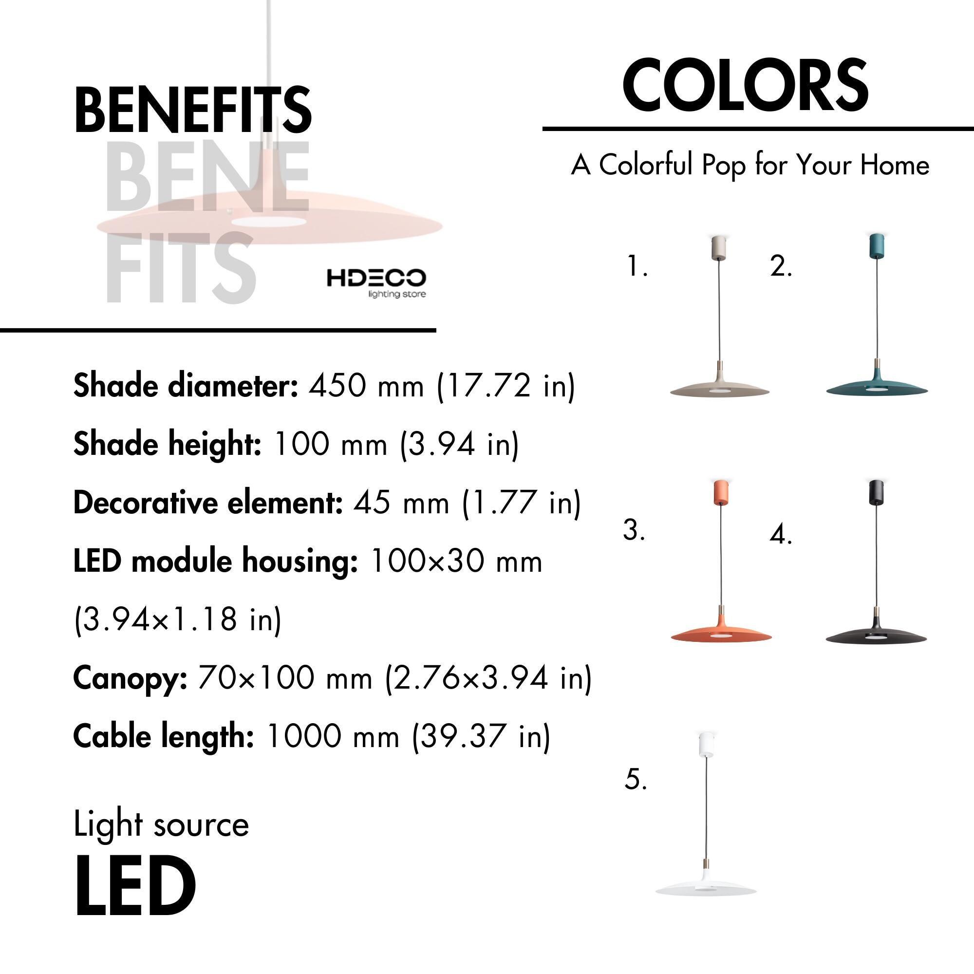 Minimalist Pendant Lamp With Floating Disc Design, LED Module, and ...