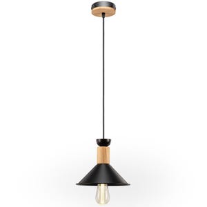 Nordic Pendant Light, Modern Danish Hanging Lamp, Metal & Wood image 8