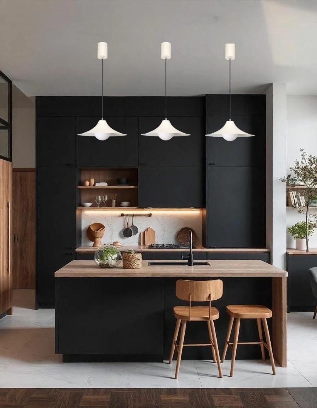 View of Minimalist Design Scandinavian Lamp, Stylis Ceiling Fixture, Modern ...