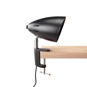 Adjustable Metal Clamp Lamp, Black Minimalist Task Lighting, Book Lover Gift image 10