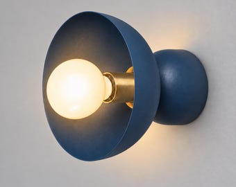 Modern Navy Blue Wall Sconce — Mid Century Inspired Accent Lighting