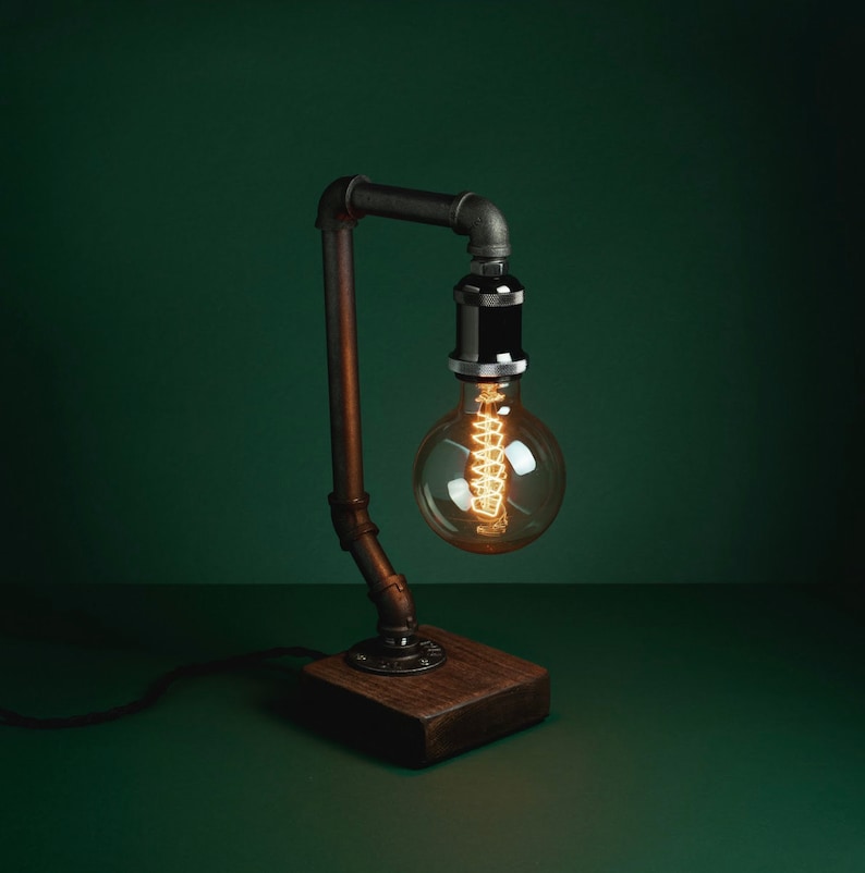 Steampunk Pipe Lamp/ Farmhouse Table Lamp/ Edison Retro Lamp/ Night