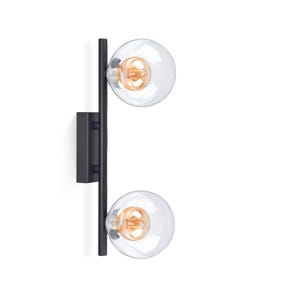 Vanity light double smoky plafond, dark blue hallway wall lamp, laundry wall light, entryway sconce with glass plafond, gift to mom for home image 12