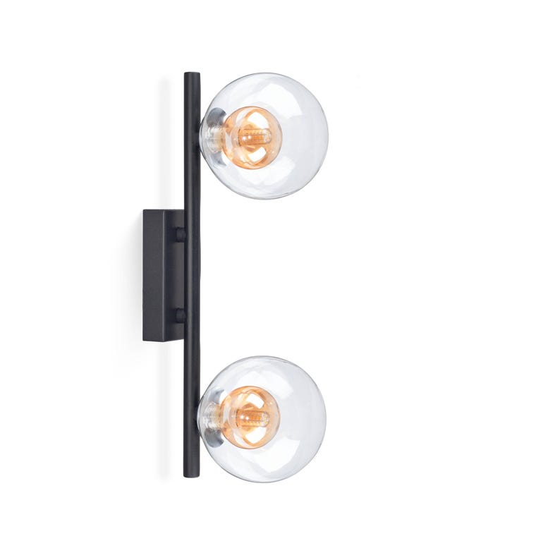 Vanity light double smoky plafond, dark blue hallway wall lamp, laundry wall light, entryway sconce with glass plafond, gift to mom for home image 12