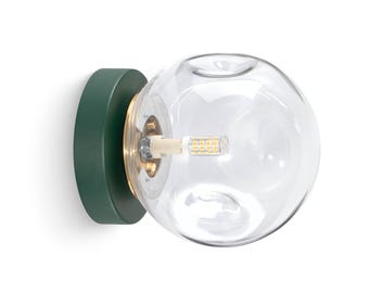 Deformierte Kraterglas-Wandlampe, transparente Kugelwandleuchte, gemütliches Retro-Licht