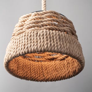 Rope pendant lamp, boho ceiling lights, rope chandelier, rustic pendant light, handmade hanging lamp, rope light fixtures, housewarming gift