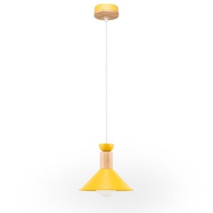 Nordic Pendant Light, Modern Danish Hanging Lamp, Metal & Wood image 5