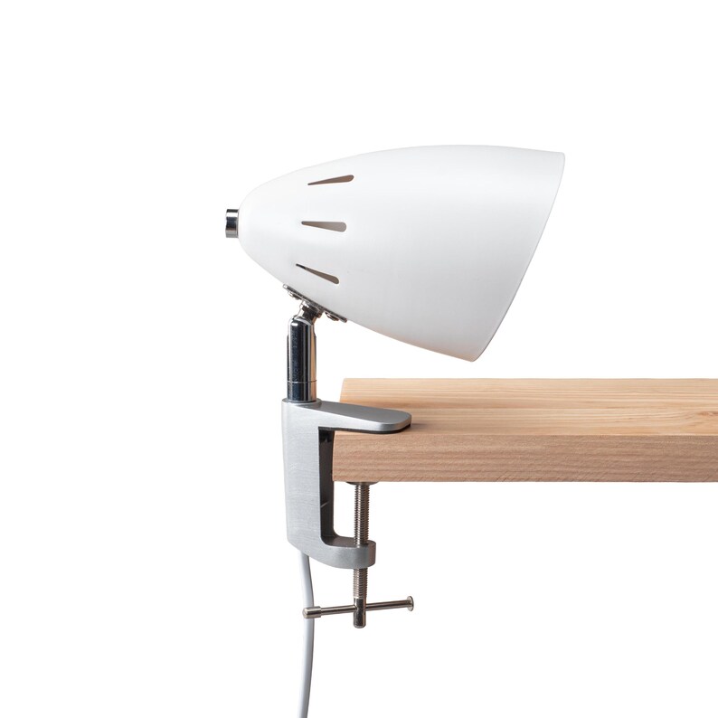 Adjustable Metal Clamp Lamp, Black Minimalist Task Lighting, Book Lover Gift image 11
