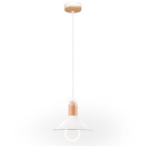 Nordic Pendant Light, Modern Danish Hanging Lamp, Metal & Wood image 12