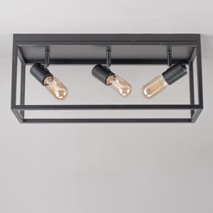 Spotlights in a rectangular cage, geometric style ceiling lamp or wall lamp