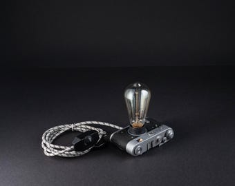 Upcycled Photographer Gift, Vintage FED 3 Camera Lamp, Steampunk Desk Lighting, Handcrafted