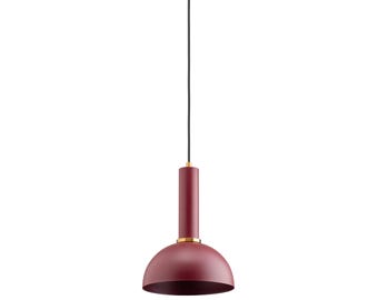 Lampada da isola per cucina, lampada a sospensione lunga per soggiorno, lampadario minimalista in metallo color bordeaux, lampada da soffitto di design scandinavo, lampada a tubo