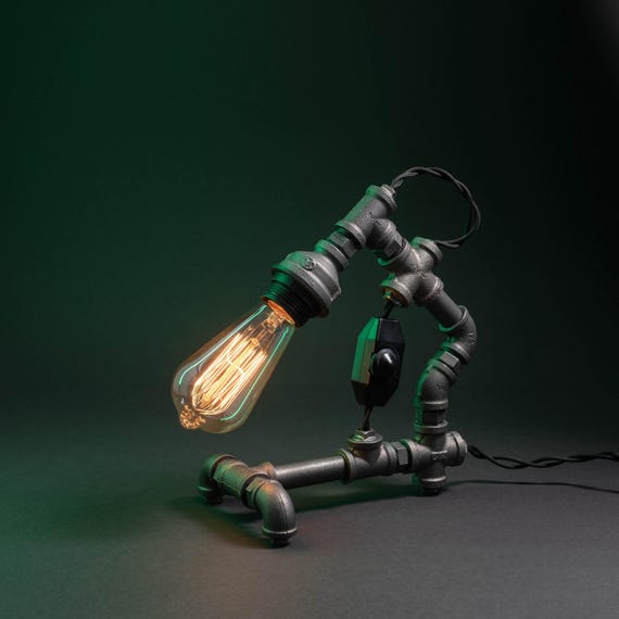 Industrial Desk Light, Gift for Men Who Have Everything, Pipe Desk