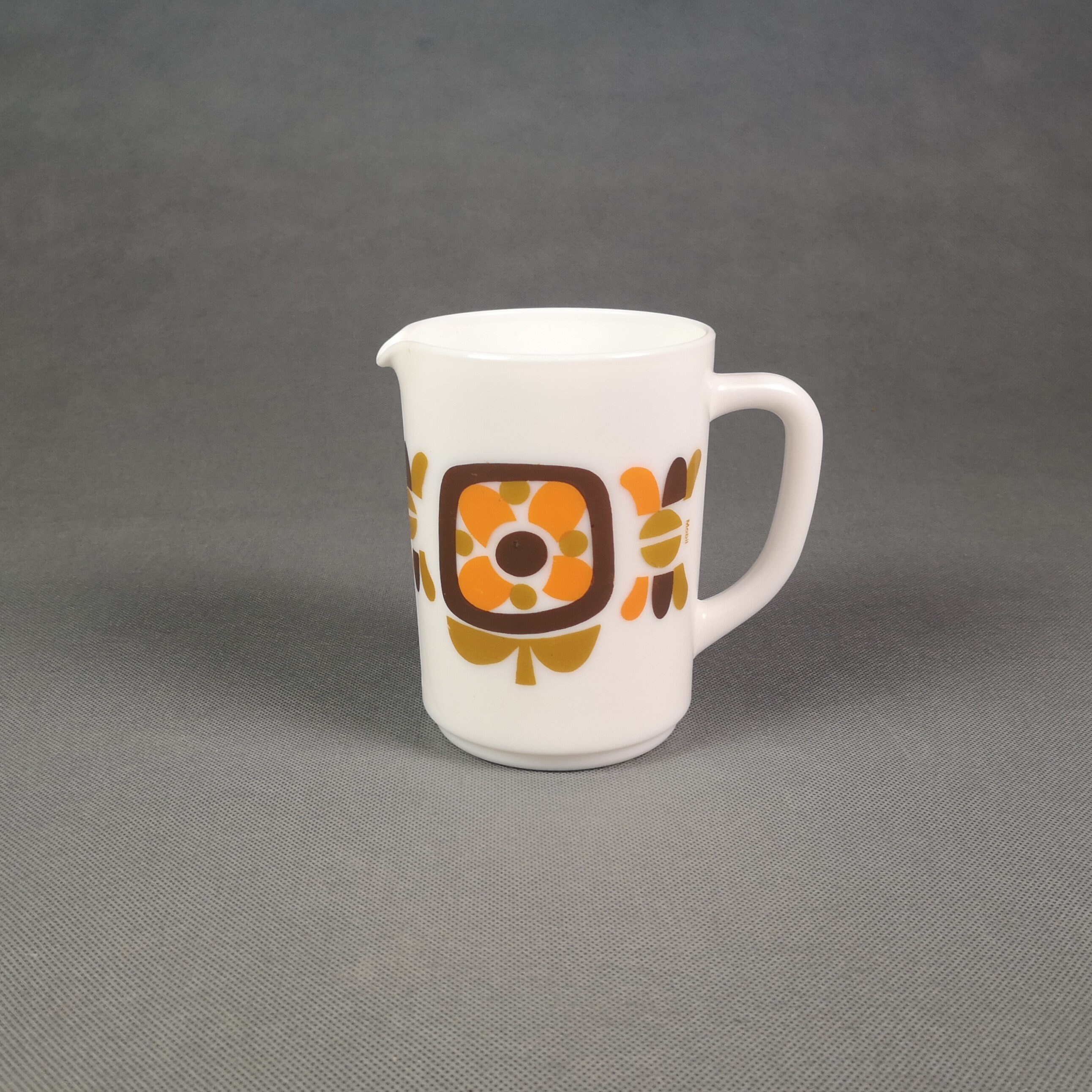 Pichet Carafe Mobil Arcopal. Orange - Marron Ocre. 70's Spirit. Excellent État. French Vintage