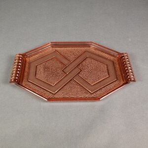 Pink glass tray - Pink Depression Glass - art deco - French Vintage - 30's