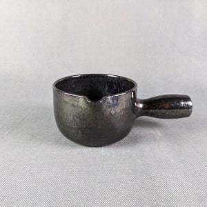Robert PICAULT - Rare black ceramic skillet - Vallauris 1950 - mid-century ceramics - Excellent condition. Vintage ceramic