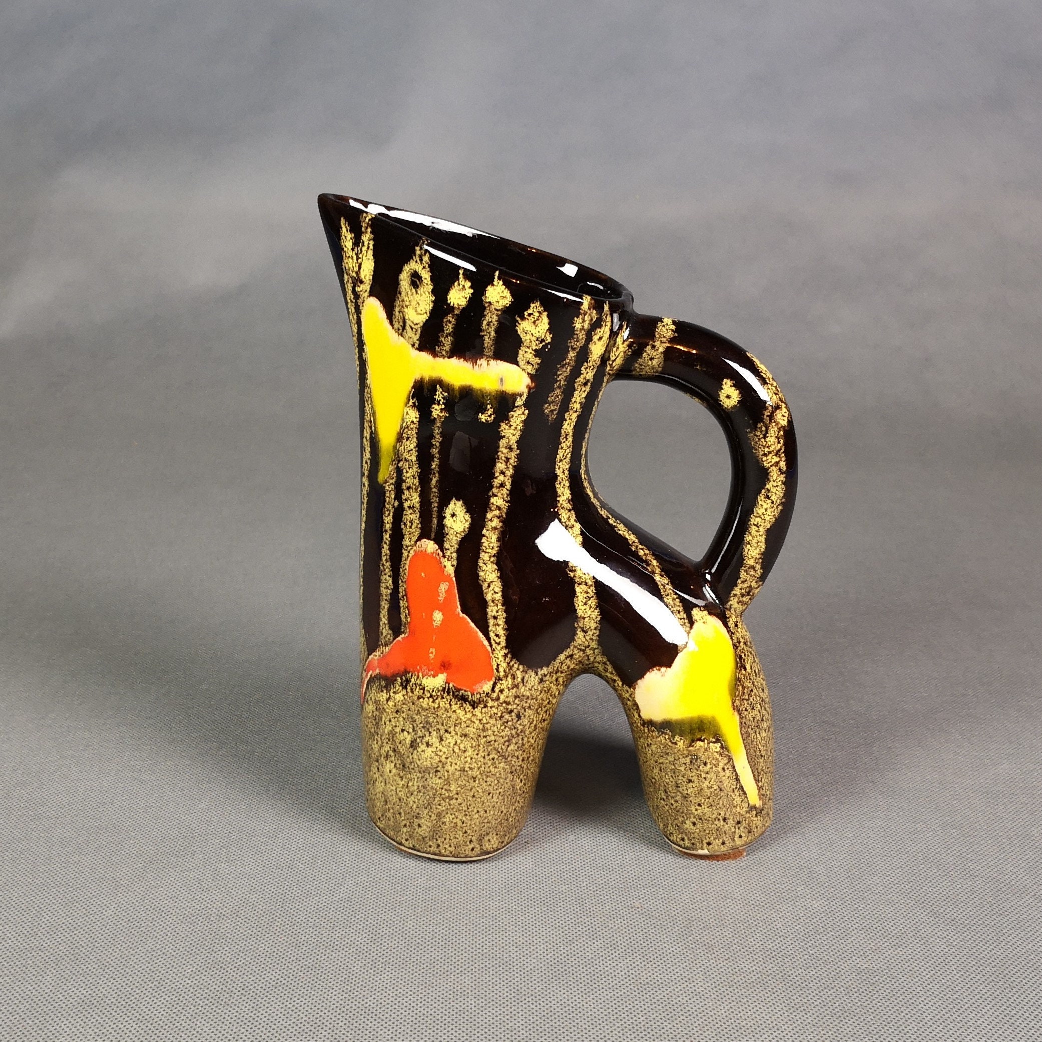 Pichet Zoomorphe - Années 50-60. Forme Libre. Céramique Vintage Poët Laval -Mid Century Ceramics