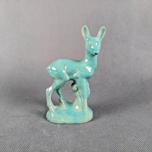 Cerva di terracotta verde acqua - Art Deco - vintage francese