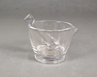 Glass apothecary mortar and pestle - perfect condition - vintage French