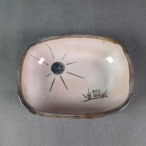 Empty ceramic pocket - country sun decoration Signed Compin - Vintage ceramic