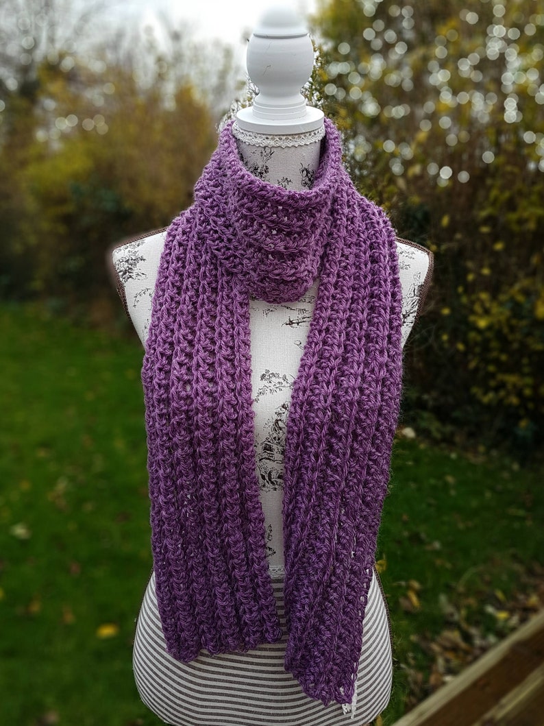 PDF Crochet Pattern Infinity Scarf Written Instructions Pom Pom Hat and Scarf Set Ladies Beanie Bobble Hat