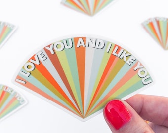 I Love You Vinyl Sticker | Parks and Rec Sticker | Parks and Recreation TV Show | Leslie Knope Sticker | Ben Wyatt Sticker | 3x2in