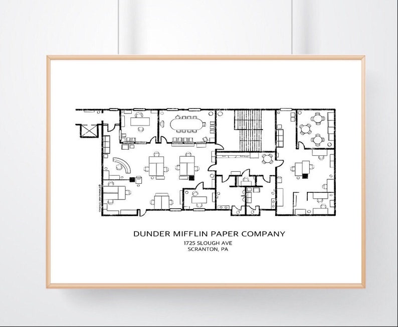 The Office Floor Plan The Office TV Show Blueprint Etsy