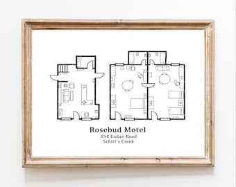 Rosebud Motel Floor Plan | Rosebud Motel | Rosebud Motel Layout | Architectural Art | Blueprint