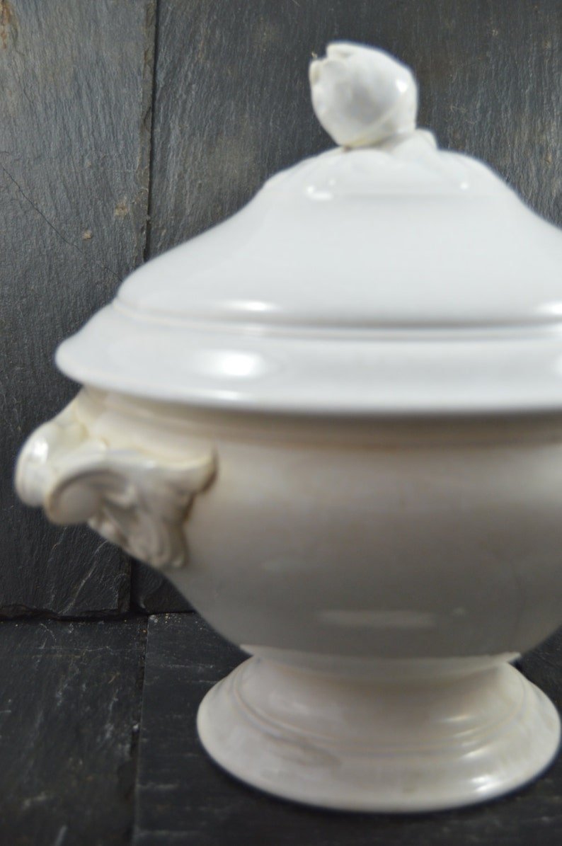 Antique french ironstone large soup tureen with lid. Digoin Etsy