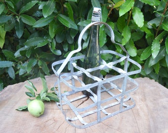 Vintage french bottle holder for 6 bottles farmhouse cottage 1920