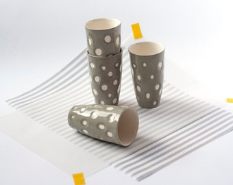 Handmade Porcelain Dotted Mug, Ceramic Tableware